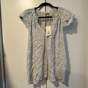 NWT a new day blouse Top Shirt Womens Size xXL Ruffle Gray